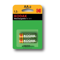 30955080 Kodak rechargeable Ni-MH AA battery 2600mAh (2 pack) ΤΙΜΗ/ΤΕΜΑΧΙΟ