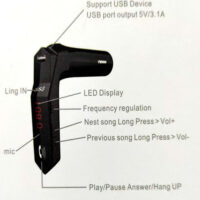 XIPIN CZ104 - CAR CHARGER -MP3 - BLUETOOTH WIRELESS MUSIC-BLACK