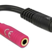 DELOCK αντάπτορας 3.5mm σε 2x 3.5mm 65344, OMTP, 10cm, μαύρος