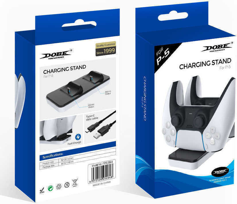 Διπλή Βάση Φόρτισης Χειριστηρίων PS5 – Dobe P5 Charging Dock