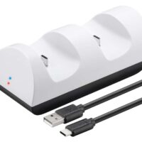 GOOBAY φορτιστής χειριστηρίου PS5 DualSense 52765, 2x output, λευκός