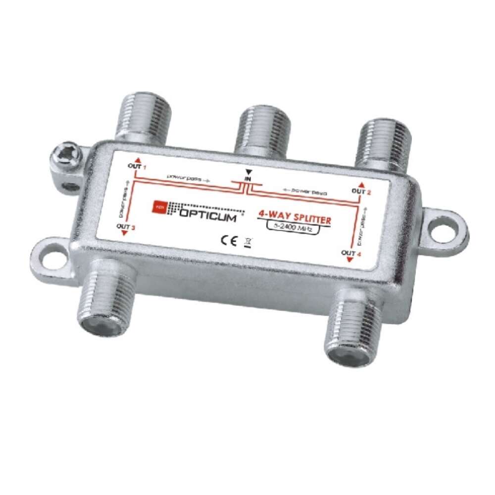 Opticum Splitter 4 way 5-2400 MHz Power Pass
