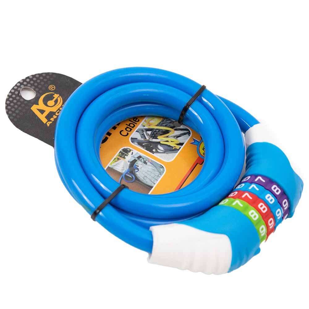 Anchi cable lock με συνδιασμό 4 ψηφίων μπλε