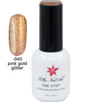 Ημιμόνιμο μανό one step 15ml - Pink gold glitter [40504001-040]