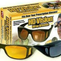 ΓΥΑΛΙΑ ΗΛΙΟΥ ΥΨΗΛΗΣ ΕΥΚΡΙΝΕΙΑΣ HD Vision Wrap Arounds, ΣΕΤ 2 ΤΕΜ ΚΙΤΡΙΝΟ & ΜΑΥΡΟ ΤΖΑΜΙ OEM