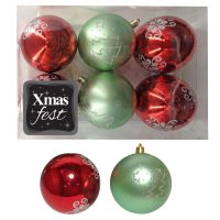 ΜΠΑΛΕΣ ΝΤΕΚΟΡ 2 ΠΡΑΣΙΝΕΣ & 4 ΚΟΚΚΙΝΕΣ Φ8 Φ8cm Xmasfest 1132776