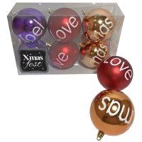 ΜΠΑΛΕΣ ΜΕ ΕΥΧΕΣ  ΠΑΚ=6ΤΕΜ Φ8 Φ8cm Xmasfest 1132779