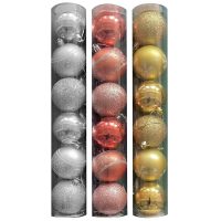 ΜΠΑΛΕΣ GLITTER SHINY ΜΙΞ 6ΤΕΜ Φ6cm Xmasfest 1132876