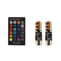 LED T10 Λάμπες Αυτοκινήτου 12V RGB με Χειριστήριο Σετ 2τμχ XM-17