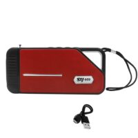 Φορητό Ηχείο Bluetooth με Ραδιόφωνο TF, USB, και Ηλιακό Πάνελ SY-959-B Κόκκινο
