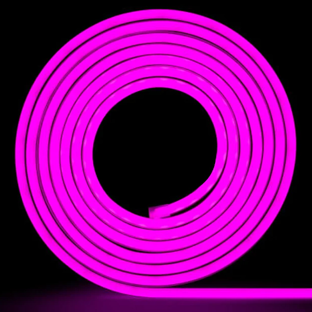 Αδιάβροχη Led Ταινία Neon 12V 5m με Τροφοδοτικό Ροζ - Φούξια IP65 RZ-0027