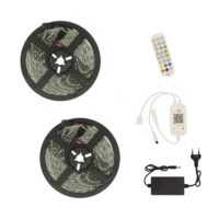 Αδιάβροχη Led Ταινία 12V 10m (2x5m) με Τηλεχειριστήριο, Bluetooth και Τροφοδοτικό Music RGB IP65 RZ-0011