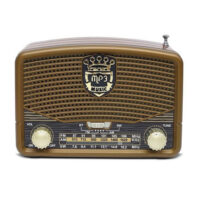 Φορητό Ασύρματο Retro Ηχείο Bluetooth FM/USB/TF/AUX 5W CMiK MK-619BT Καφέ