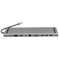 11 σε 1 USB-C Docking Station με Θύρες VGA - HDMI - USB -  Micro SD - SD - Ethernet Γκρι