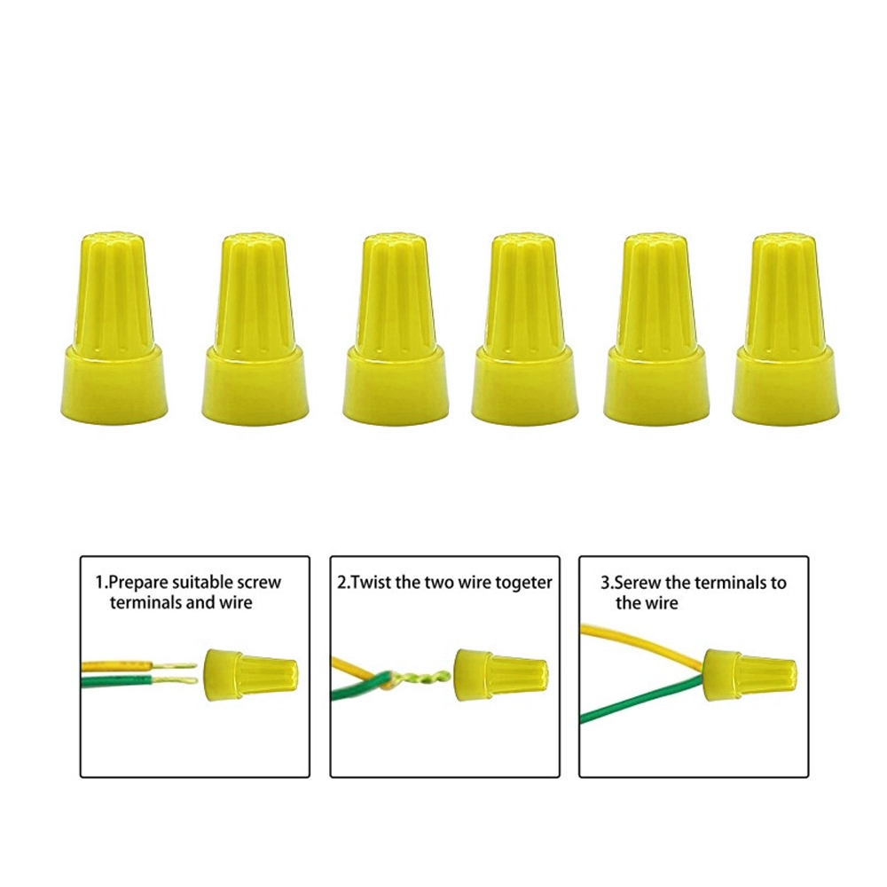Βιδωτά Καλύμματα Καλωδίων - Caps Σετ 6τμχ XM-W14610-5-1 Κίτρινο