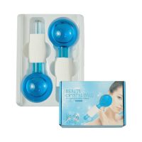 Κρυστάλλινες Σφαίρες για Μασάζ Προσώπου Cold-effect Facial Glass Globes 2 τμχ QL-007  Μπλε
