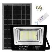 Led Αδιάβροχος Ηλιακός Προβολέας 1200W 76800LM με Πάνελ και Τηλεχειριστήριο Jortan JT-BJ1200W
