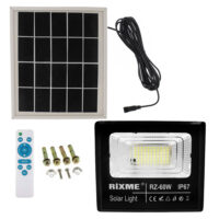 Led Αδιάβροχος Ηλιακός Προβολέας 60W 8800LM με Πάνελ και Τηλεχειριστήριο Rixme RZSL-8300