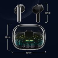 Ακουστικά Earbud Bluetooth Handsfree με Αντοχή στον Ιδρώτα και Θήκη Φόρτισης Awei T52 Pro Μαύρα