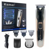 Επαναφορτιζόμενη Κουρευτική Μηχανή 3 σε 1 Kemei KM-1412 Ασημί-Χρυσό