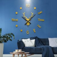 Ρολόι Τοίχου Αυτοκόλλητο 3D DIY 60-110cm ZH205110 Χρυσό