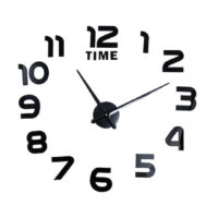 Ρολόι Τοίχου Αυτοκόλλητο 3D DIY 40-50cm ZH00220 Ασημί