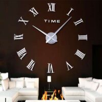 Ρολόι Τοίχου Αυτοκόλλητο 3D DIY 40-50cm ZH01920 Ασημί