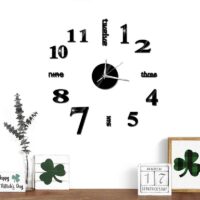 Ρολόι Τοίχου Αυτοκόλλητο 3D DIY 40-50cm ZH01520 Μαύρο