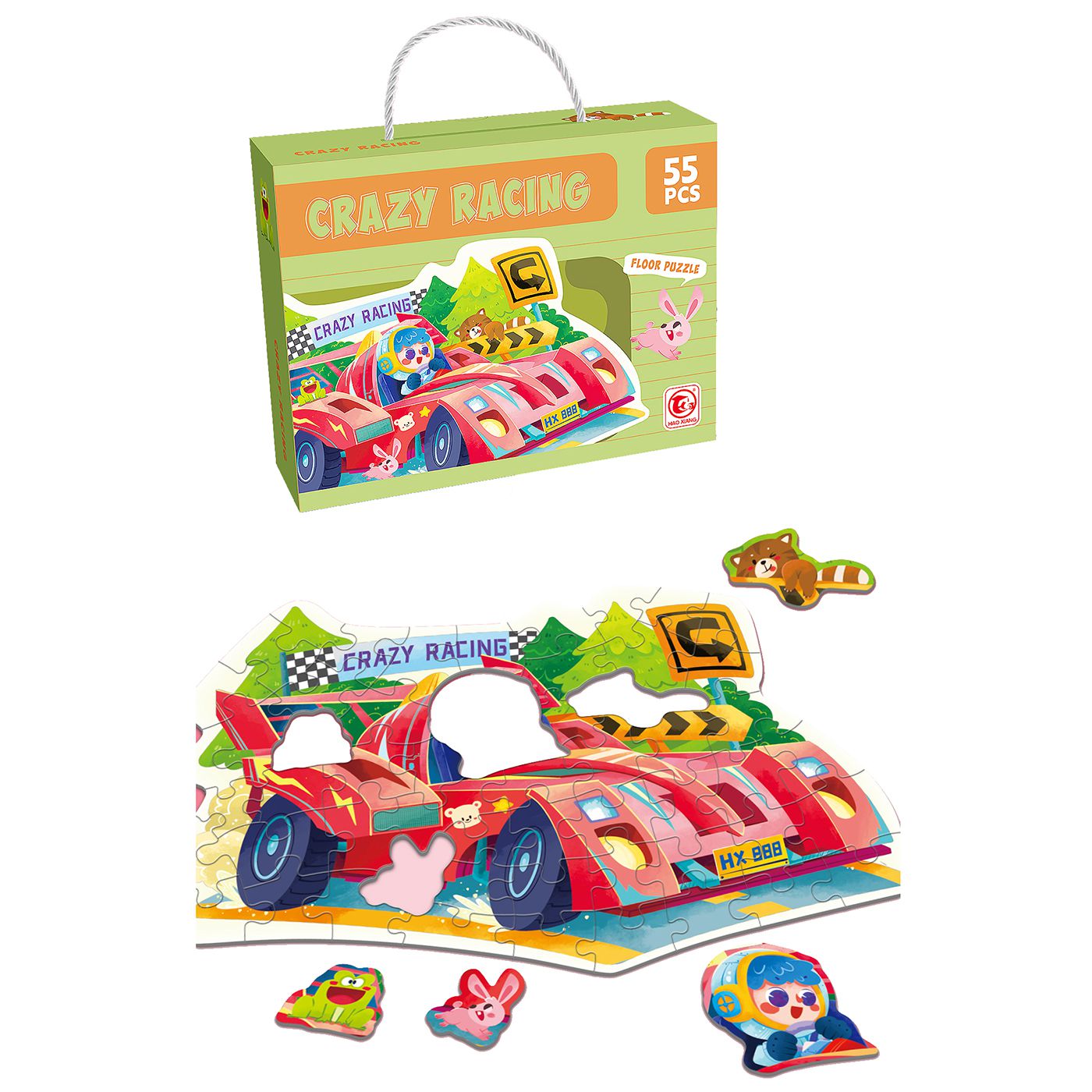 ΠΑΖΛ ΠΑΤΩΜΑΤΟΣ 55 ΤΕΜ ΦΟΡΜΟΥΛΑ CRAZY RACING 23x18x6cm ToyMarkt 891871