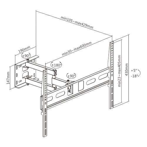 LCD36-2 Βάση τηλεόρασης 32'' - 65'' - Image 3