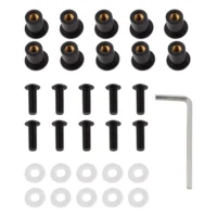 Βίδες Πινακίδας Μοτοσυκλέτας 5mm 10τμχ HW-0187 Μαύρο