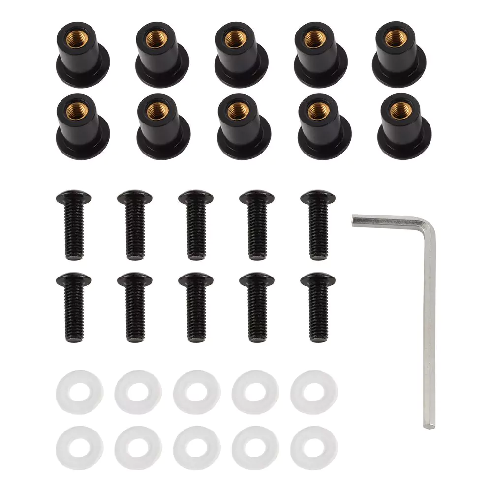 Βίδες Πινακίδας Μοτοσυκλέτας 5mm 10τμχ HW-0187 Μαύρο