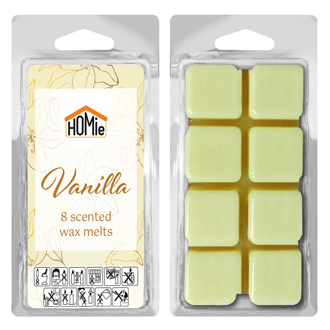 Αρωματικό wax melt βανίλια σετ=8 κύβοι 80gr Homie 57482