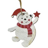 Στολίδι ξύλινο αρκουδάκι xmas 7cm Xmasfest 1133175