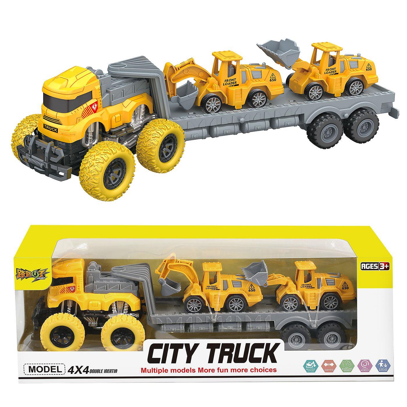 Νταλίκα friction + 2 δομικά pull back 41x14x11cm ToyMarkt 902365