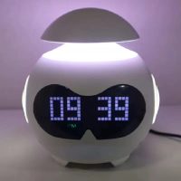 Ψηφιακό ρολόι ξυπνητήρι emoticon με οθόνι LED – ηχείο φωτιστικό με ενσωματωμένη μπαταρία λιθίου ZY-2417 Λευκό
