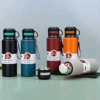 Ανοξείδωτο μπουκάλι θερμός με φλιτζάνι1000ml JB-3602 5 χρώματα Μαύρο, Μπλε, Γκρί, Κόκκινο, Πορτοκαλί