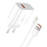 Φορτιστής Foneng Tαχείας Φόρτισης USB QC3.0 EU46 + USB Lightning cable