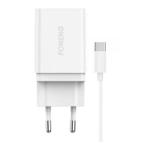 Φορτιστής Foneng Tαχείας Φόρτισης 1x USB K300 + USB to USB-C cable