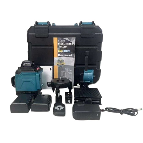 Αλφάδι Laser 4D 16 Γραμμών Πράσινης Δέσμης Max Light – Αυτορρυθμιζόμενο, Αδιάβροχο IP54 με 2 Μπαταρίες Λιθίου και θήκη μεταφοράς HL18668-224