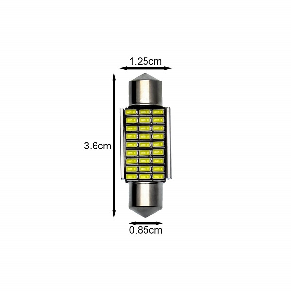 Λάμπες Σωληνωτές 36mm με 27 SMD LED 6500k 3014 Canbus 2τμχ 12v W05267-2
