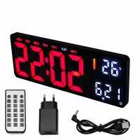 Ψηφιακό LED Ρολόι 35 x 3.2 x 13cm, Ξυπνητήρι, Θερμόμετρο, Συγχρονισμό Bluetooth και Τηλεχειριστήριο με Διπλό Φωτισμό Κόκκινο-Λευκό 16961-3628