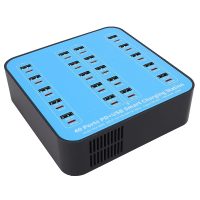 Σταθμός φόρτισης 40 Θυρών 20USB + 20USB-C PD QC3.0 400W με γρήγορη φόρτιση με δύο ανεμιστήρες ψύξης A-075