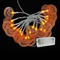 20 Λαμπάκια LED Μπαταρίας Κολοκύθες Λευκό Θερμό με Controller IP20 2,2m Xmasfest 1133888