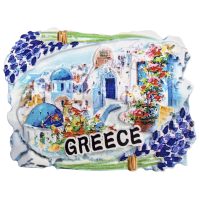Μαγνητάκι Κεραμικό Greek Village Flowers 7,5x5cm SummerTiempo 623342   12τμχ