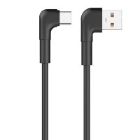 Maxlife γωνιακό καλώδιο MXUC-09 USB - USB-C 1,0 m 3A μαύρο