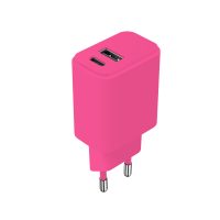 Setty φορτιστ΄ής USB + USB-C 20W LSIM-AC-2010 ροζ