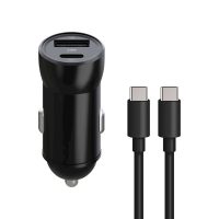 Maxlife φορτιστής αυτοκινήτου MXCC-04 PD QC 1x USB-C 1x USB 20W μαύρο + καλώδιο USB-C - USB-C 60W