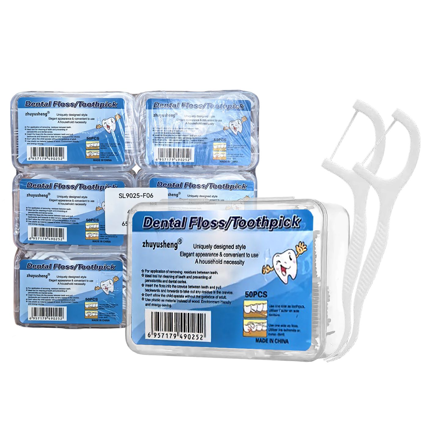 Οδοντογλυφίδες με Οδοντικό Νήμα Dental Floss 4teen4ty 27247 12τμχ