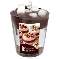 Κερί Βάζο Σχέδιο Επιδόρπιο με Cookies & Chocolate 8,5x ø7cm (συνολικό ύψος=11cm) Homie 57514